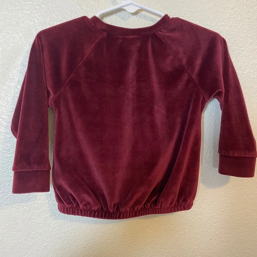 Old Navy 12-18 Months‎ Baby Burgundy Velour Pullover Sweatshirt Winter Christmas